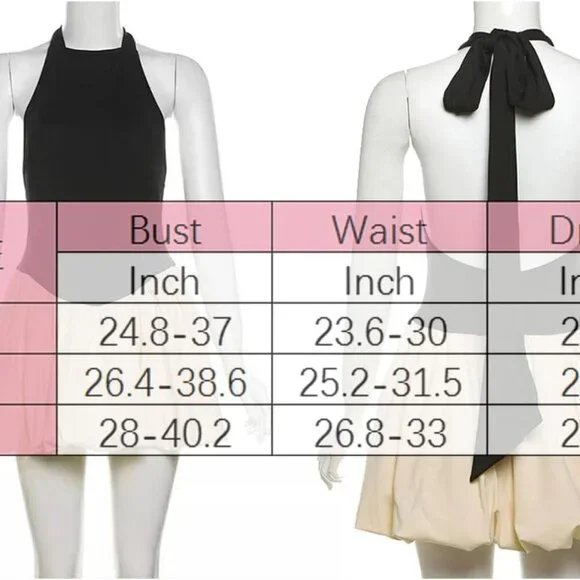 Women Bubble Hem Mini Dress Ruffle Backless Sleeveless Summer Party - Picture 5 of 6